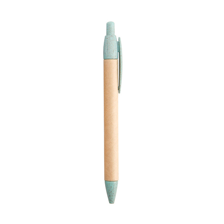 Pens with a durable cardboard and recycled wheat fiber body, blue or black ink
