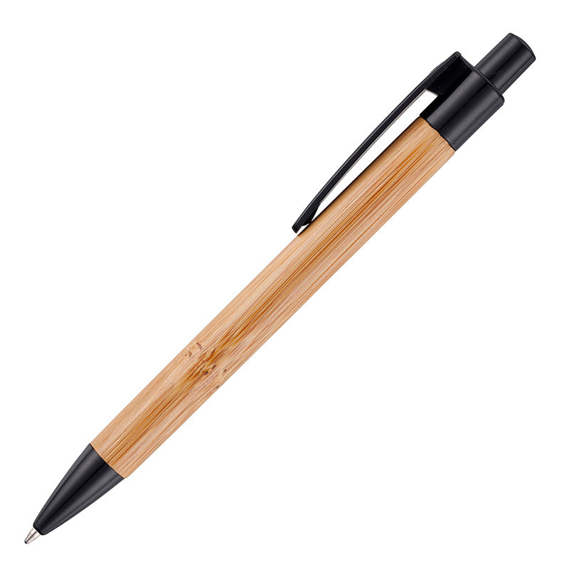 Promotional personalized bamboo pen with blue or black ink 
