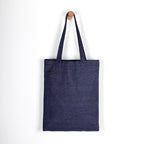Denim bag with interior pocket and long handles, 300 g/m²