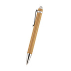 Pen with a wooden body and chrome finish, with blue or black ink