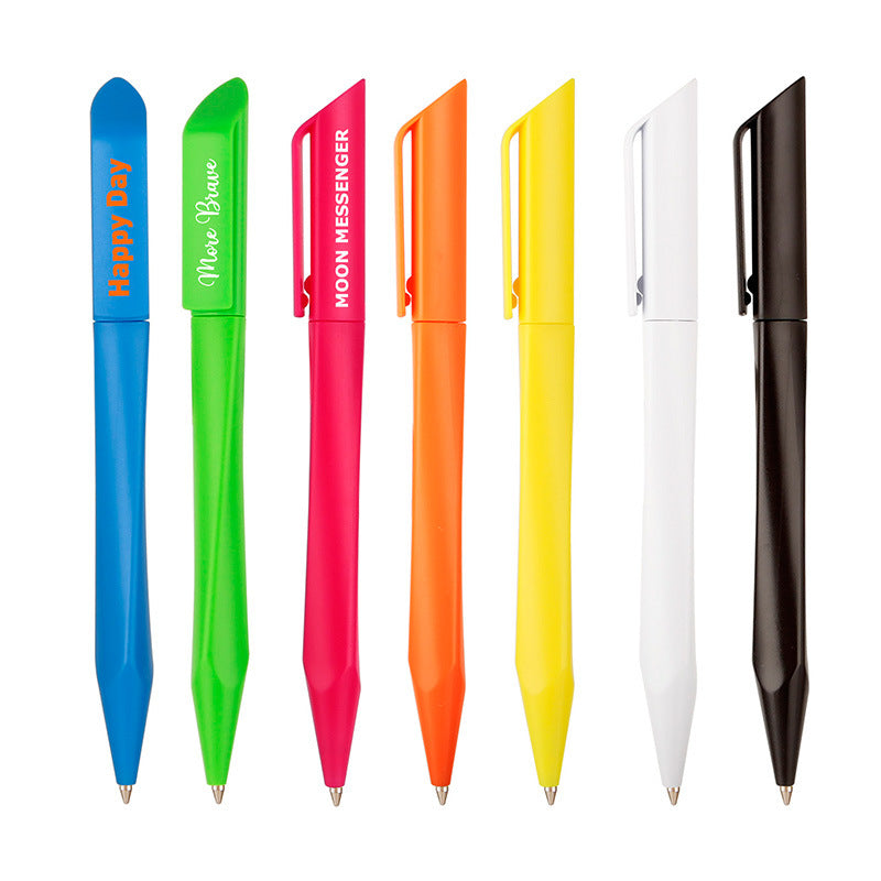 Promotional geometric ABS pens with blue or black ink 