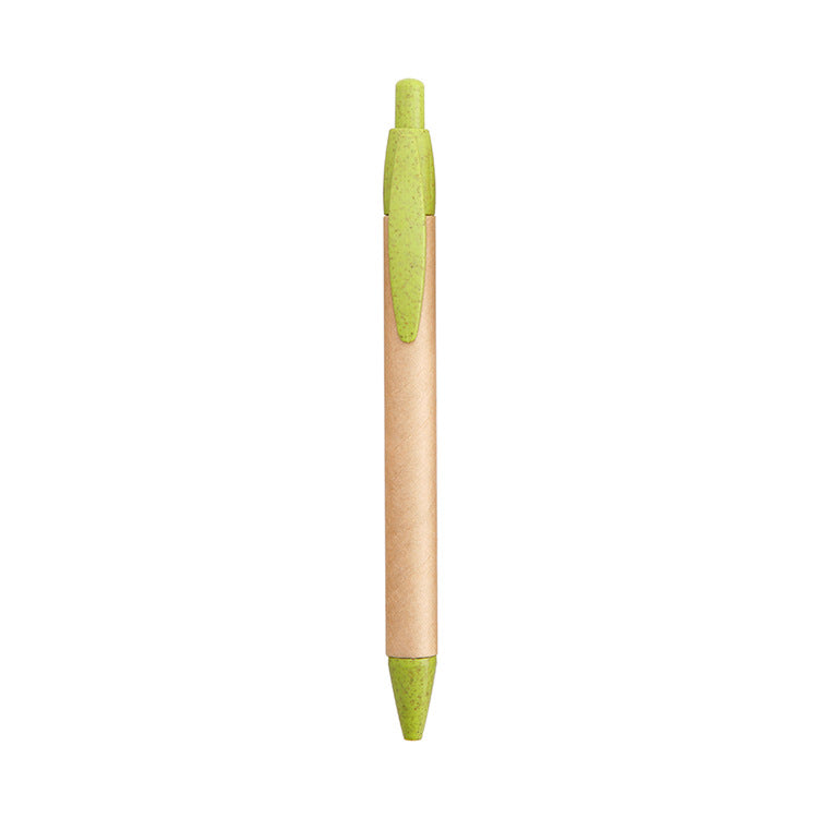 Pens with a durable cardboard and recycled wheat fiber body, blue or black ink