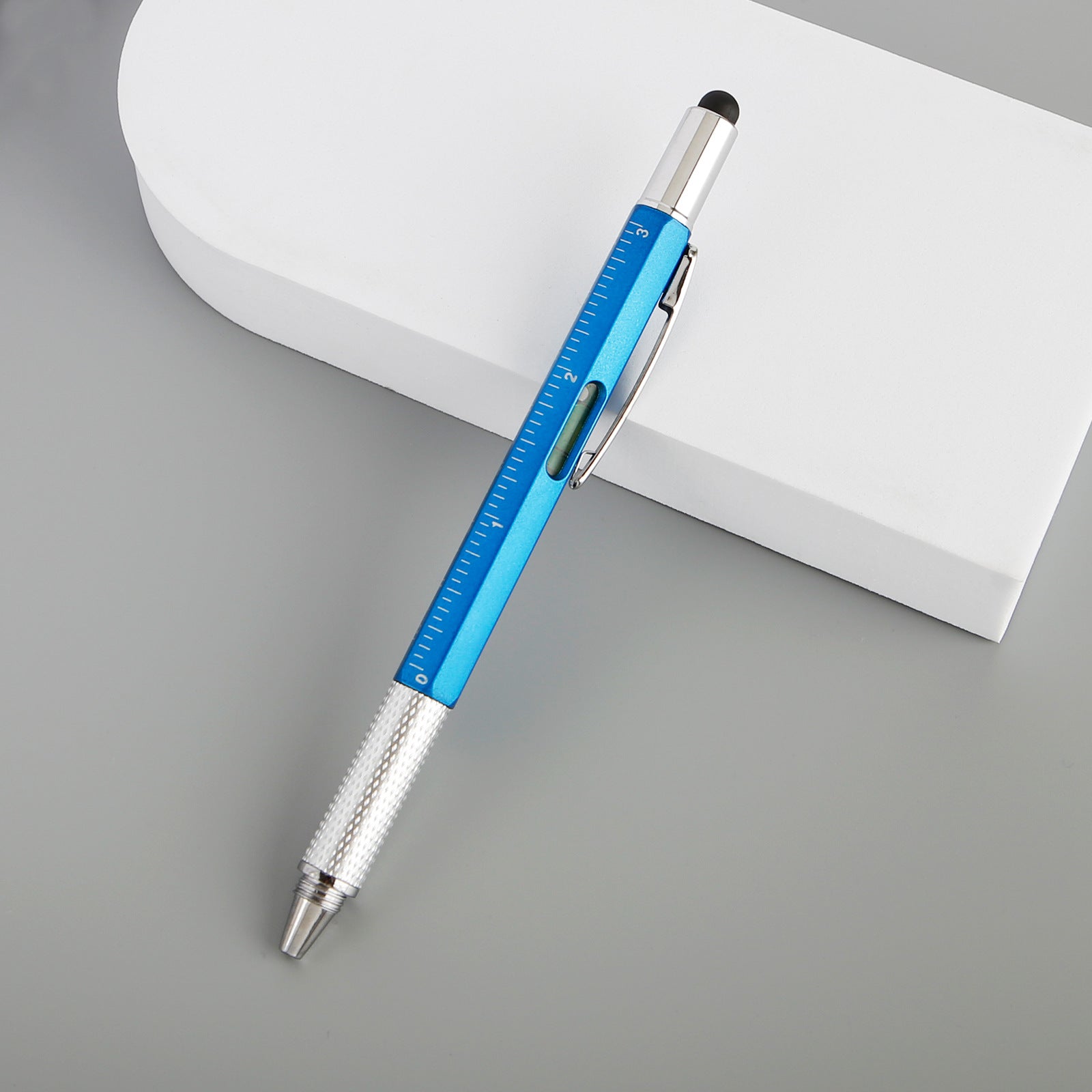 Multi-function promotional pen with measuring function and black ink 
