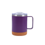 350ml eco-friendly, personalized, leak-proof steel and recycled natural cork mug with lid