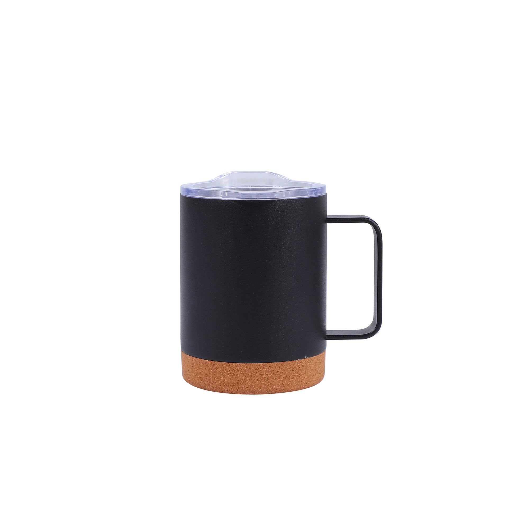 350ml eco-friendly, personalized, leak-proof steel and recycled natural cork mug with lid