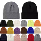 Promotional stretch knit beanies with rolled cuff