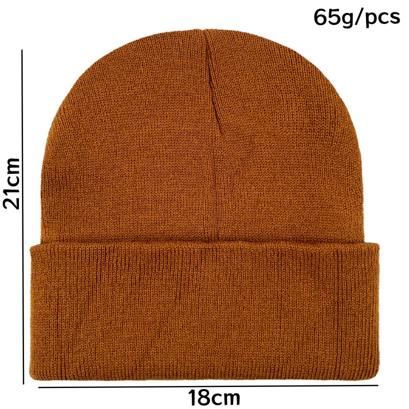 Promotional stretch knit beanies with rolled cuff