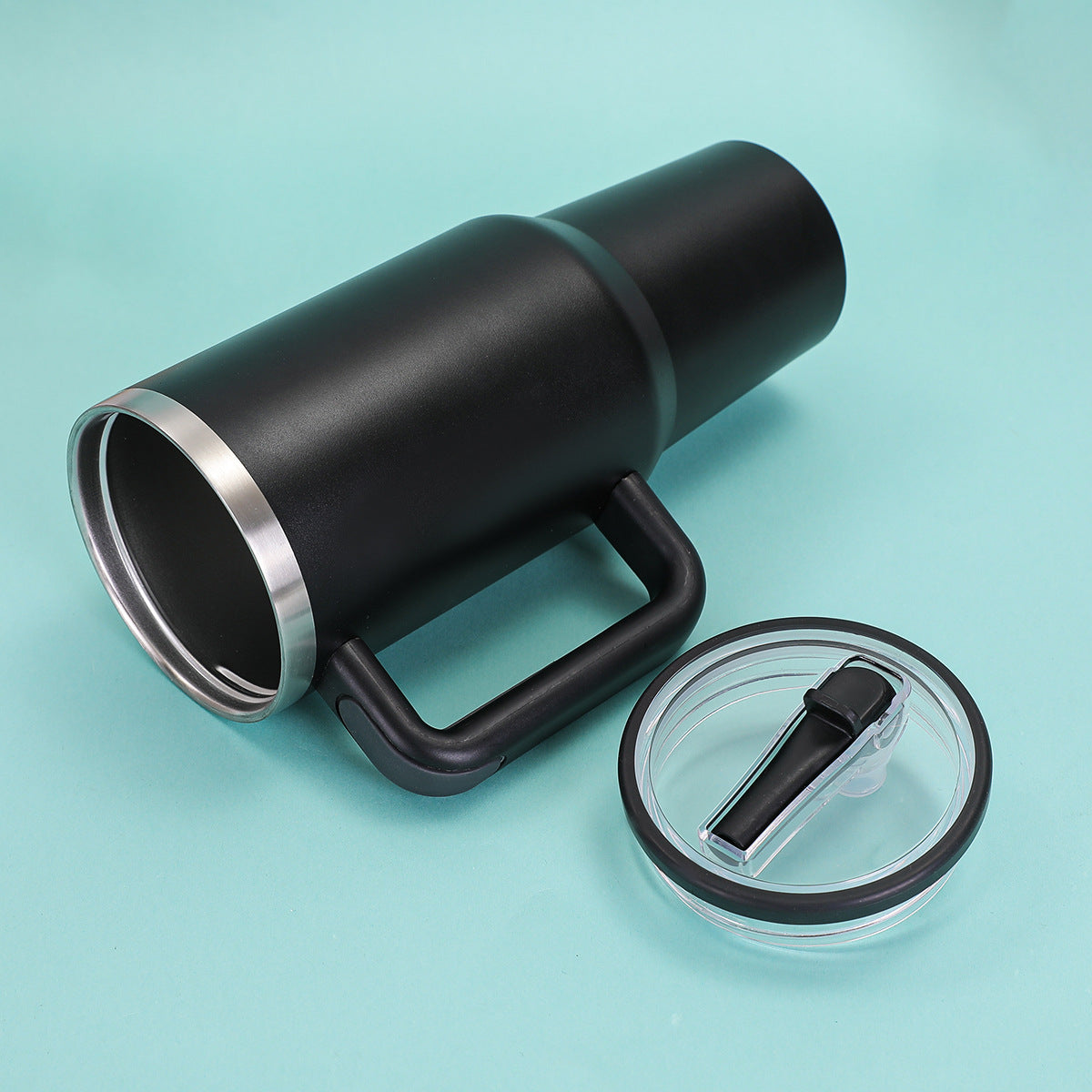 Water bottle with thermos function, straw and carrying handle, 1.18 L capacity