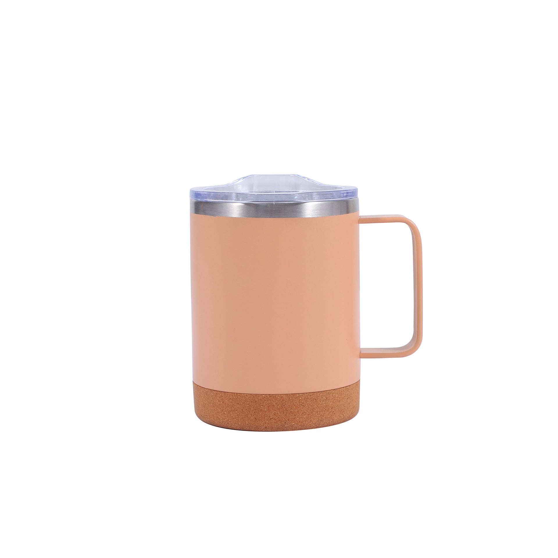350ml eco-friendly, personalized, leak-proof steel and recycled natural cork mug with lid