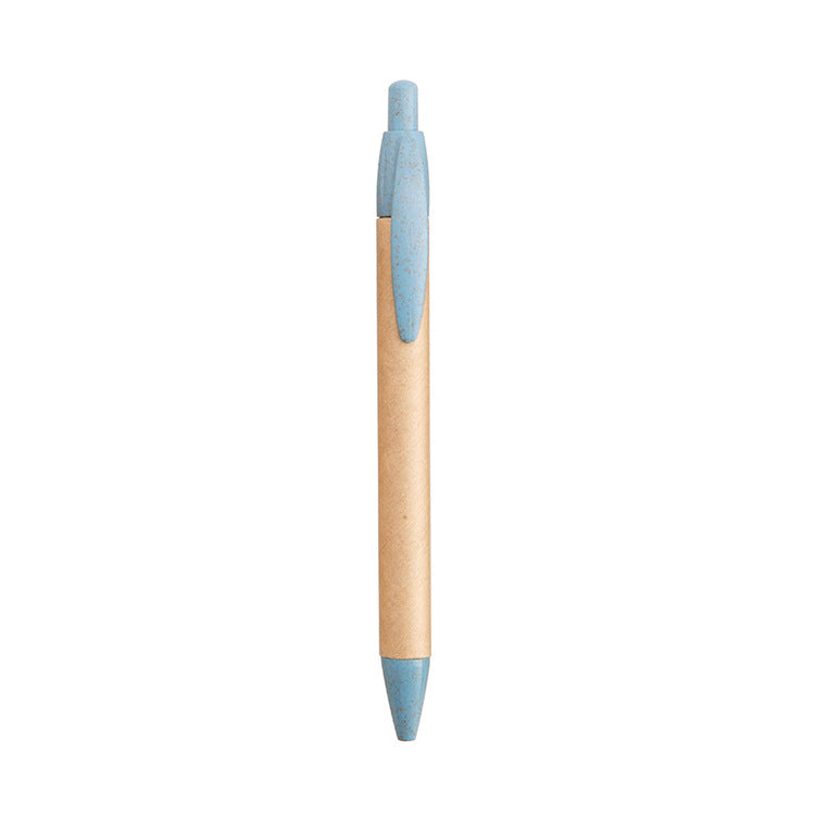 Pens with a durable cardboard and recycled wheat fiber body, blue or black ink