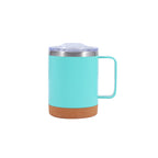 350ml eco-friendly, personalized, leak-proof steel and recycled natural cork mug with lid