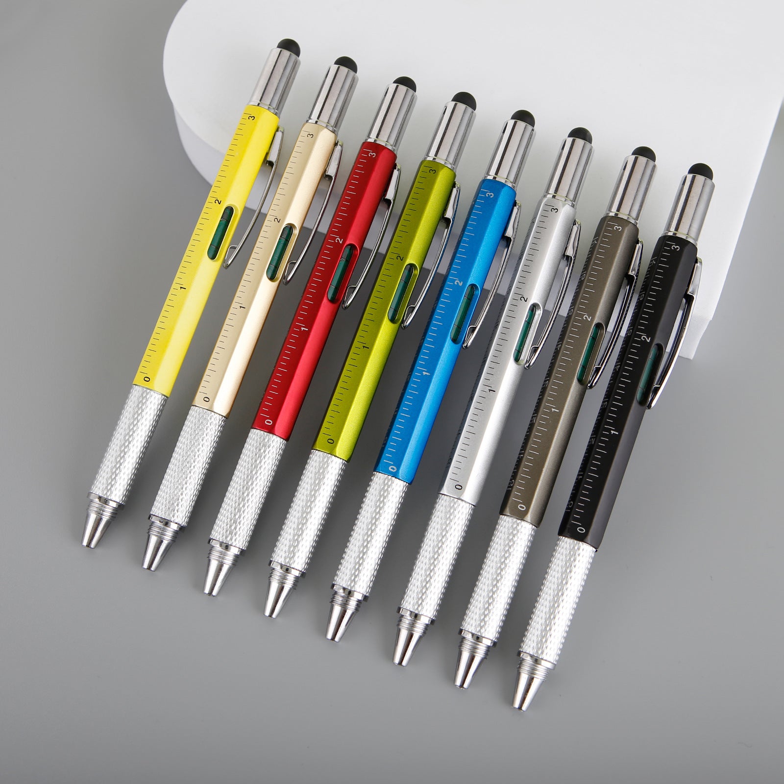 Multi-function promotional pen with measuring function and black ink 