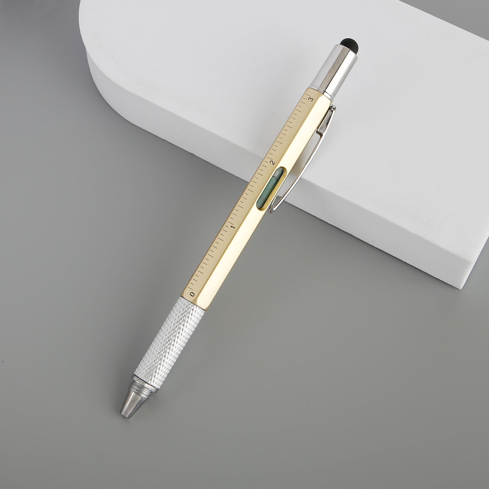 Multi-function promotional pen with measuring function and black ink 
