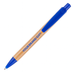 Promotional personalized bamboo pen with blue or black ink 