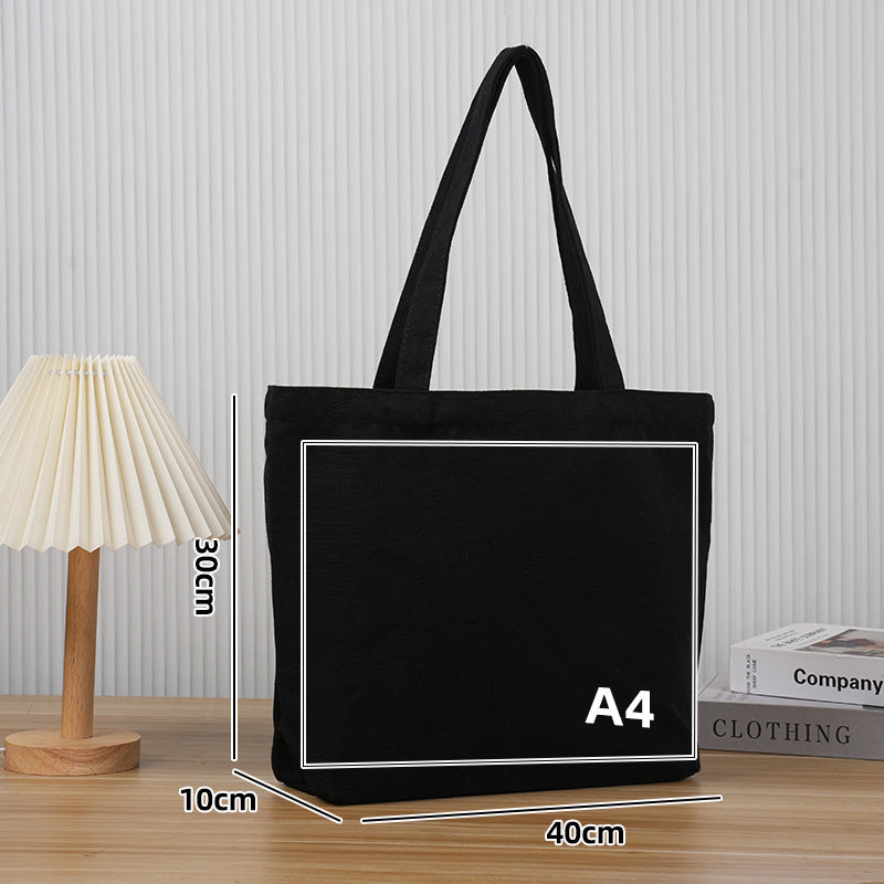 Custom black cotton bag, 140 g/m2
