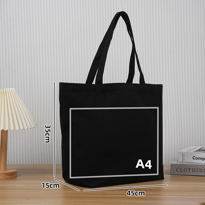 Custom black cotton bag, 140 g/m2