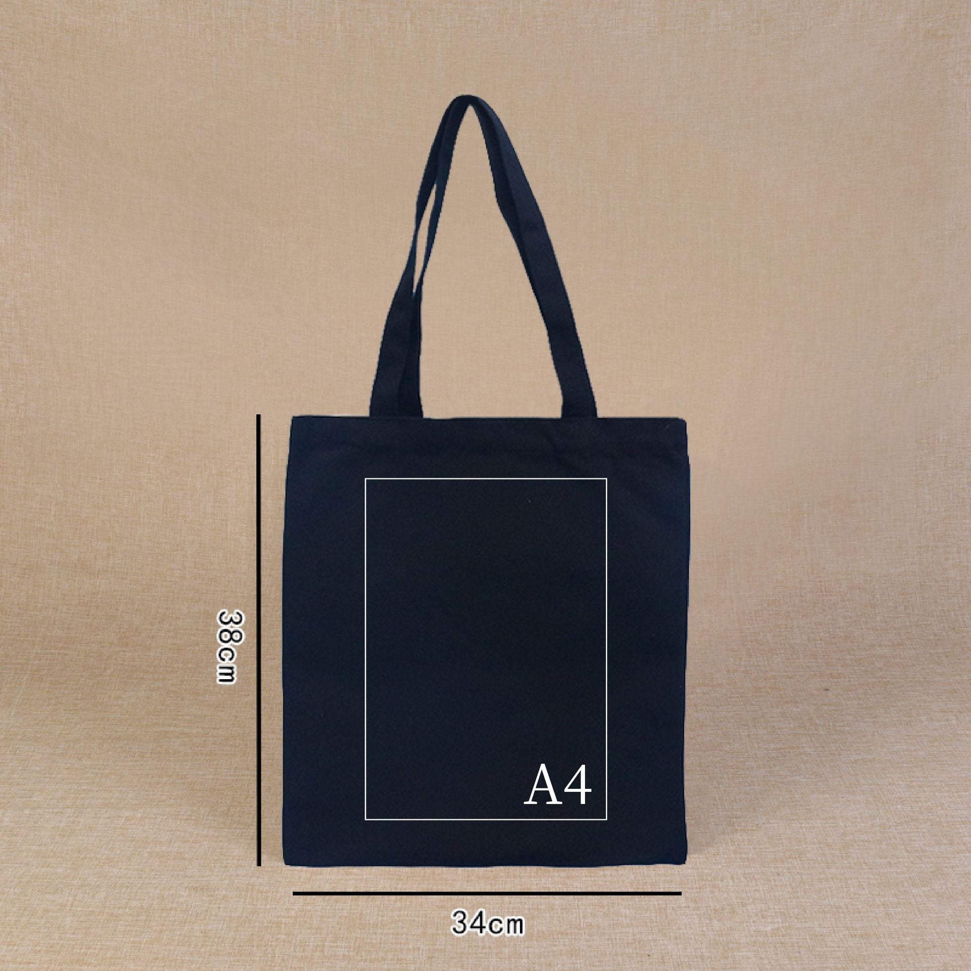 Personalized 140 g/m2 black cotton bag
